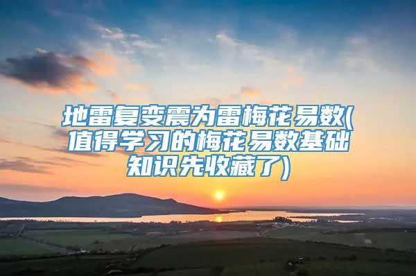 地雷复变震为雷梅花易数(值得学习的梅花易数基础知识先收藏了)