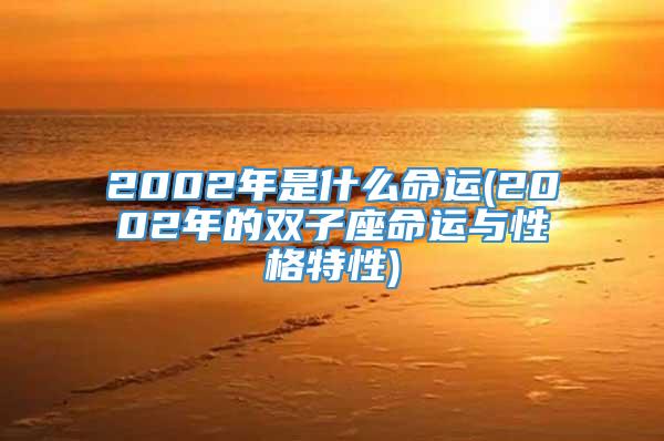 2002年是什么命运(2002年的双子座命运与性格特性)