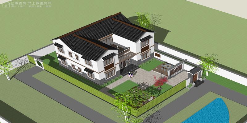 广东新中式宅院,凹型建筑外观你觉得风水如何?