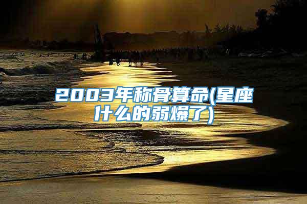 2003年称骨算命(星座什么的弱爆了)