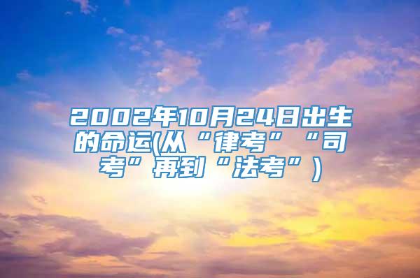 2002年10月24日出生的命运(从“律考”“司考”再到“法考”)