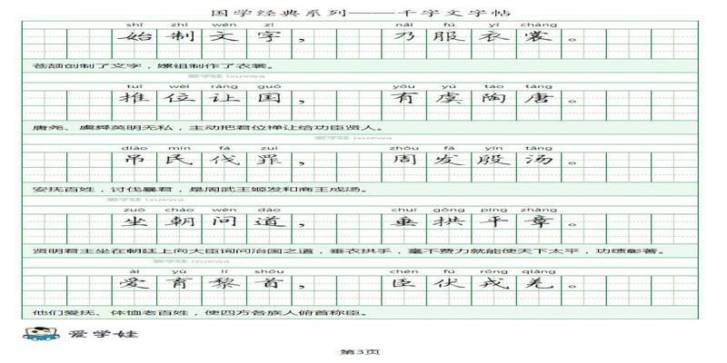 国学经典系列《千字文》楷书高清字帖