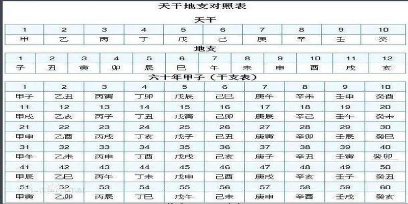 12日对应天干地支(天干十二地支)