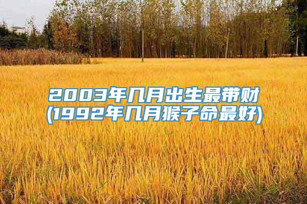 2003年几月出生最带财(1992年几月猴子命最好)