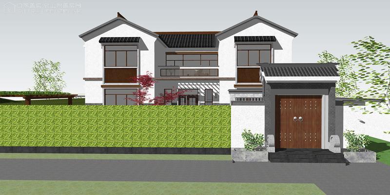 广东新中式宅院,凹型建筑外观你觉得风水如何?