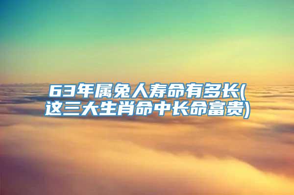 63年属兔人寿命有多长(这三大生肖命中长命富贵)