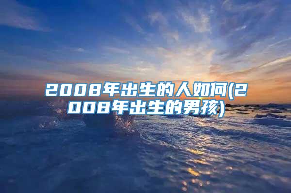 2008年出生的人如何(2008年出生的男孩)