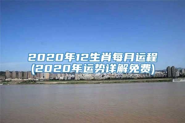 2020年12生肖每月运程(2020年运势详解免费)