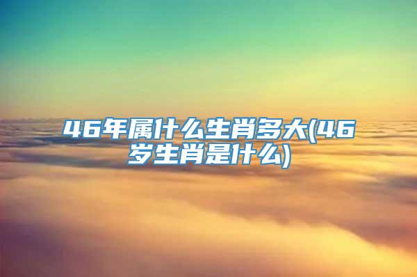 46年属什么生肖多大(46岁生肖是什么)