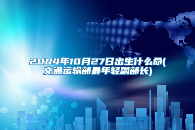 2004年10月27日出生什么命(交通运输部最年轻副部长)