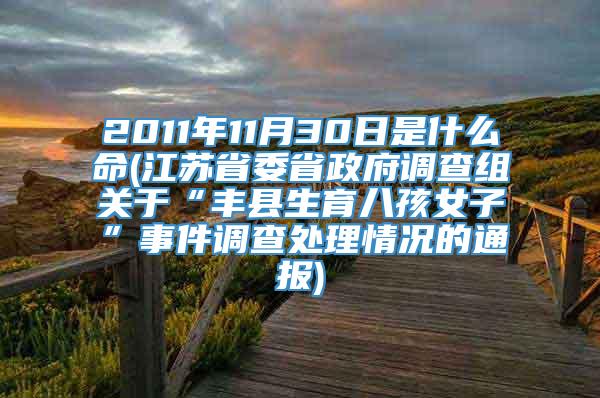 2011年11月30日是什么命(江苏省委省政府调查组关于“丰县生育八孩女子”事件调查处理情况的通报)