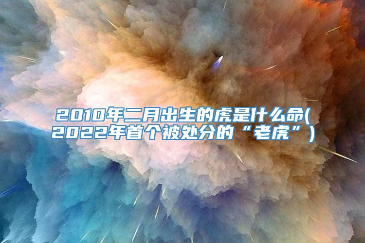 2010年二月出生的虎是什么命(2022年首个被处分的“老虎”)