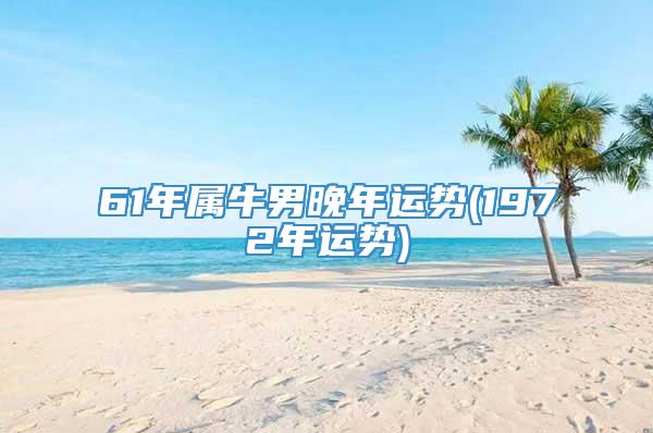 61年属牛男晚年运势(1972年运势)