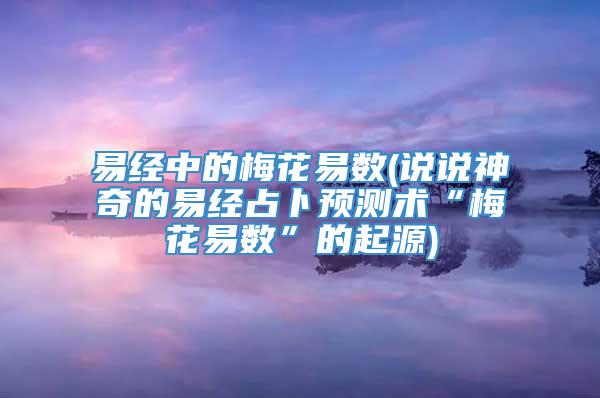 易经中的梅花易数(说说神奇的易经占卜预测术“梅花易数”的起源)