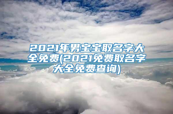 2021年男宝宝取名字大全免费(2021免费取名字大全免费查询)