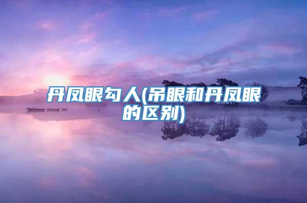 丹凤眼勾人(吊眼和丹凤眼的区别)
