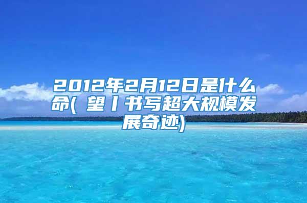 2012年2月12日是什么命(瞭望丨书写超大规模发展奇迹)