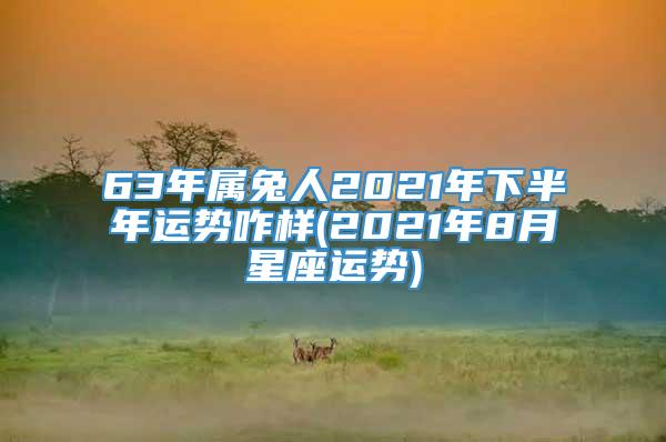 63年属兔人2021年下半年运势咋样(2021年8月星座运势)