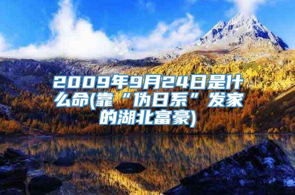 2009年9月24日是什么命(靠“伪日系”发家的湖北富豪)