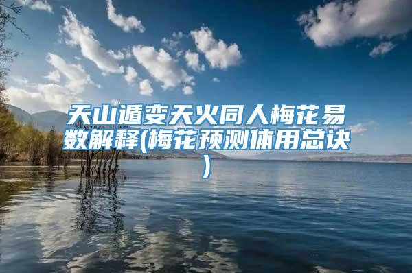天山遁变天火同人梅花易数解释(梅花预测体用总诀)