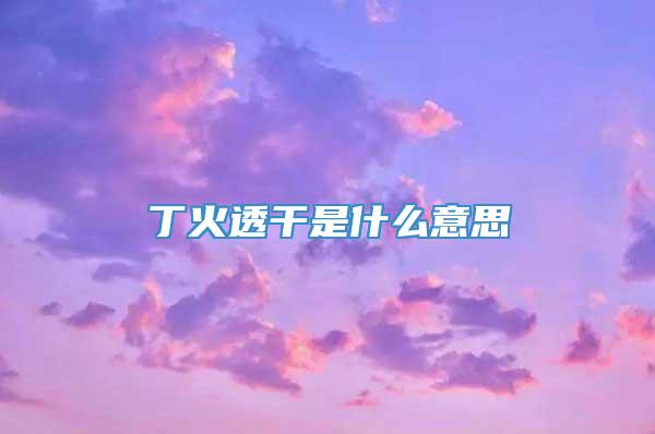 丁火透干是什么意思