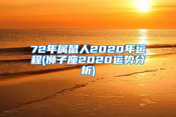 72年属鼠人2020年运程(狮子座2020运势分析)