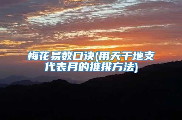 梅花易数口诀(用天干地支代表月的推排方法)