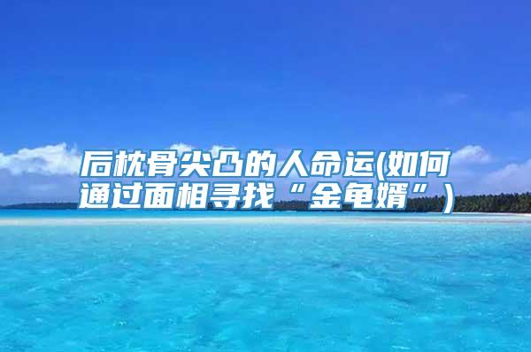 后枕骨尖凸的人命运(如何通过面相寻找“金龟婿”)