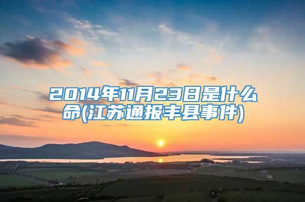 2014年11月23日是什么命(江苏通报丰县事件)