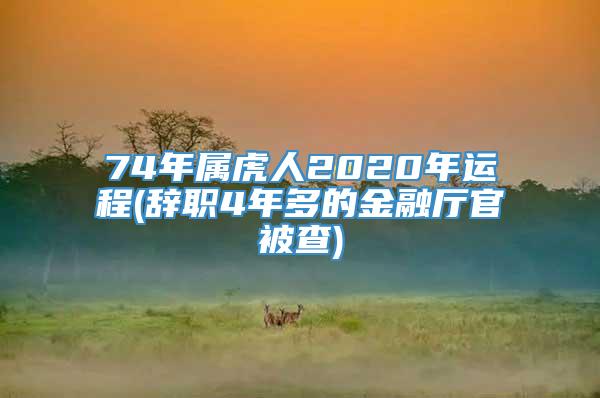 74年属虎人2020年运程(辞职4年多的金融厅官被查)