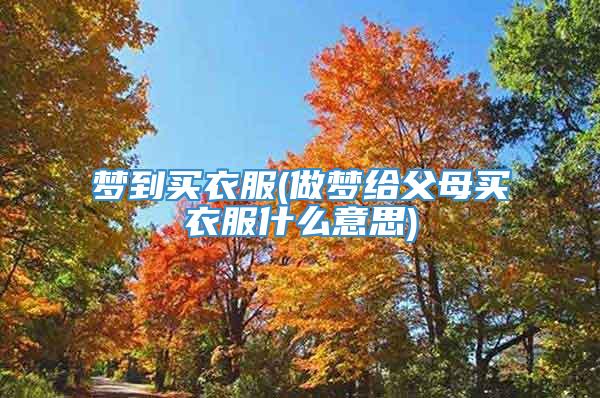 梦到买衣服(做梦给父母买衣服什么意思)