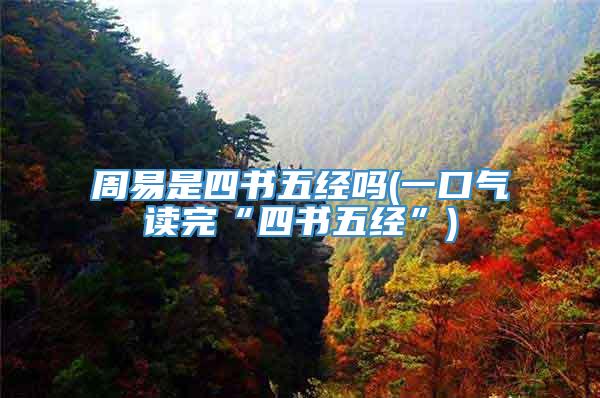 周易是四书五经吗(一口气读完“四书五经”)
