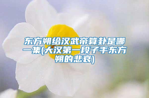 东方朔给汉武帝算卦是哪一集(大汉第一段子手东方朔的悲哀)