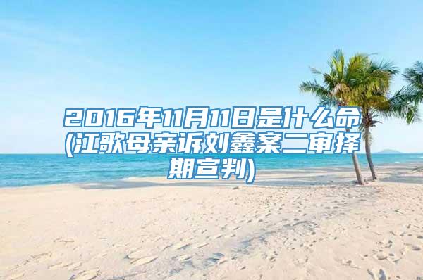 2016年11月11日是什么命(江歌母亲诉刘鑫案二审择期宣判)