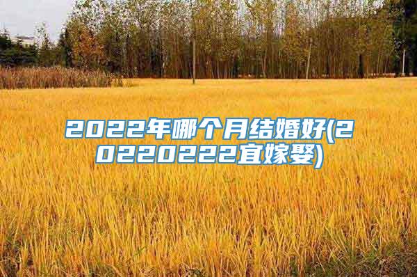 2022年哪个月结婚好(20220222宜嫁娶)