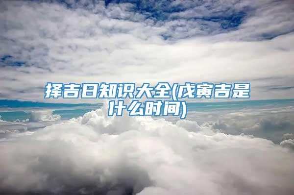 择吉日知识大全(戊寅吉是什么时间)