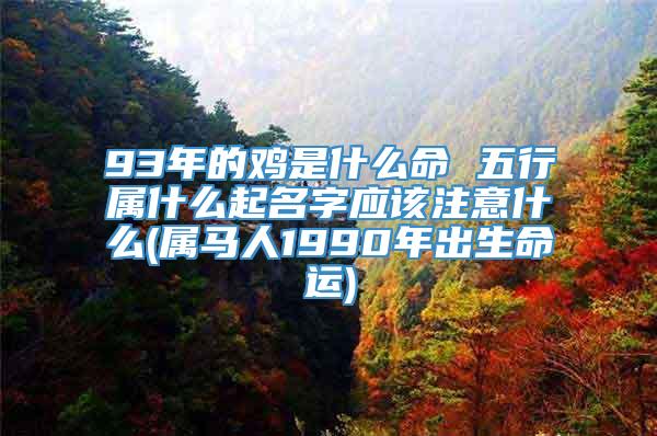 93年的鸡是什么命 五行属什么起名字应该注意什么(属马人1990年出生命运)