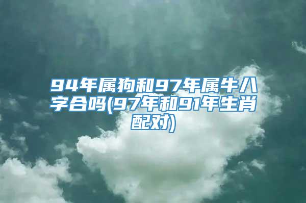 94年属狗和97年属牛八字合吗(97年和91年生肖配对)