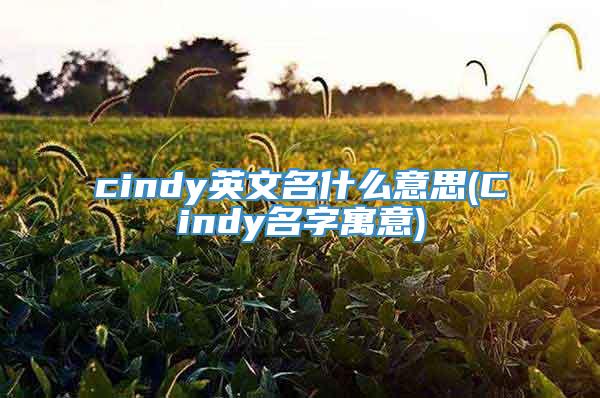 cindy英文名什么意思(Cindy名字寓意)