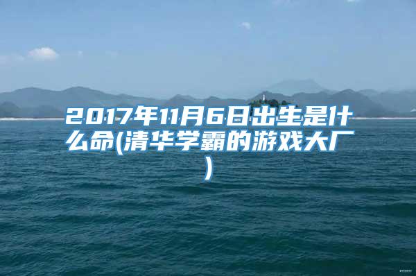 2017年11月6日出生是什么命(清华学霸的游戏大厂)