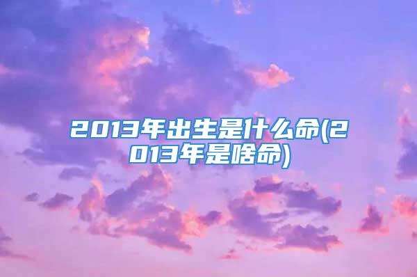 2013年出生是什么命(2013年是啥命)