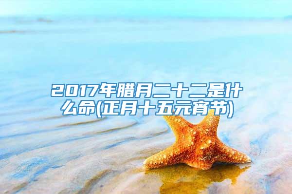 2017年腊月二十二是什么命(正月十五元宵节)