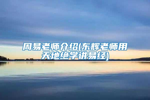 周易老师介绍(东辉老师用天地绝学讲易经)