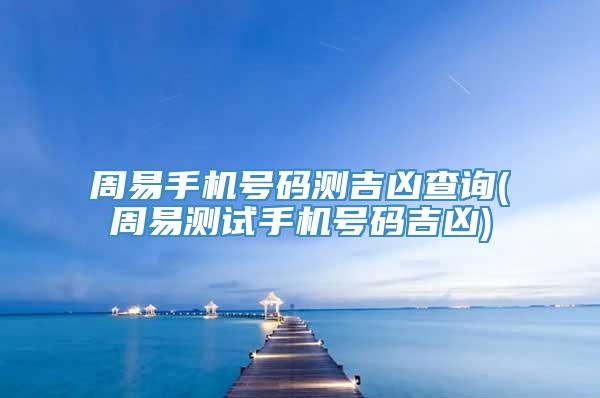 周易手机号码测吉凶查询(周易测试手机号码吉凶)