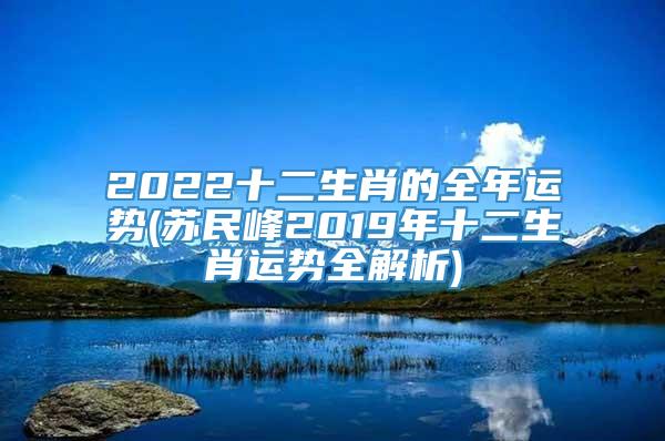 2022十二生肖的全年运势(苏民峰2019年十二生肖运势全解析)