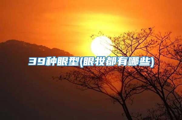 39种眼型(眼妆都有哪些)