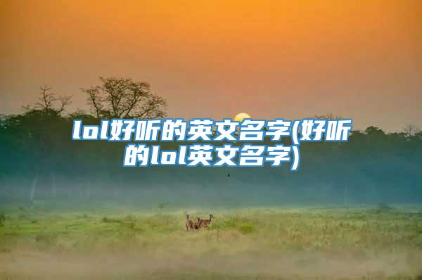 lol好听的英文名字(好听的lol英文名字)