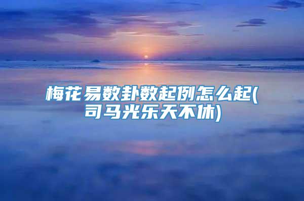 梅花易数卦数起例怎么起(司马光乐天不休)