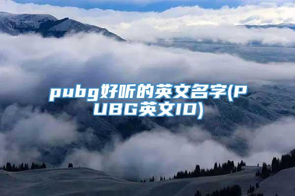 pubg好听的英文名字(PUBG英文ID)