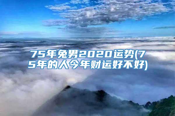 75年兔男2020运势(75年的人今年财运好不好)